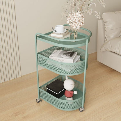 Modern Minimalist Metal Arched Semi-Circular End Table 3-Tier For Living Room
