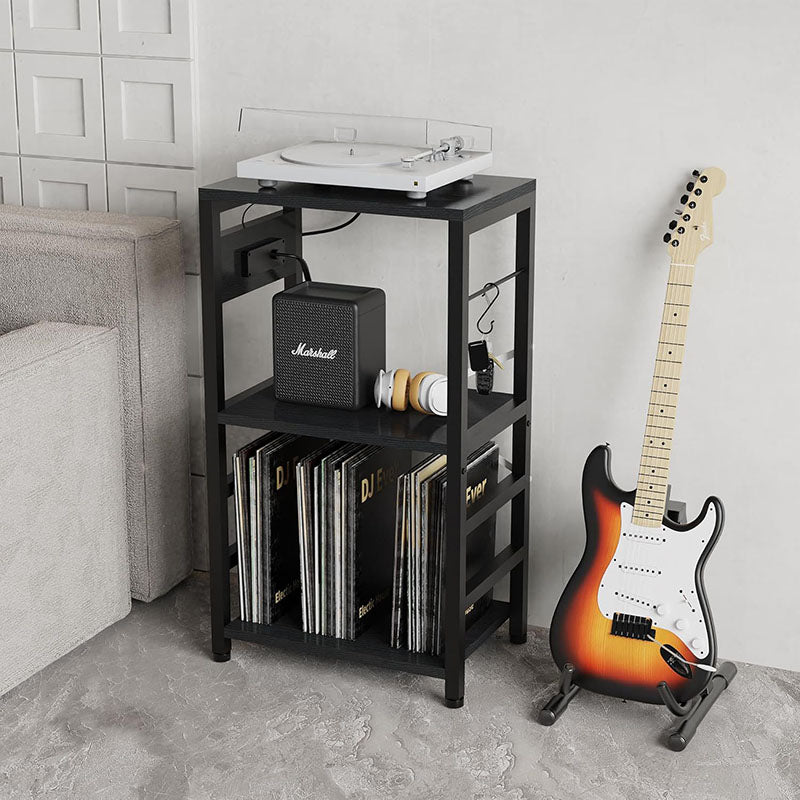 Traditional Vintage Metal Rectangular Side Table With 3 Tiers For Living Room