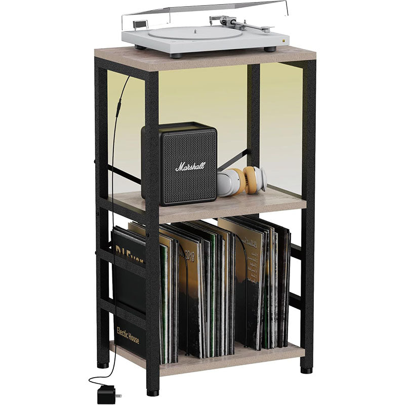 Traditional Vintage Metal Rectangular Side Table With 3 Tiers For Living Room