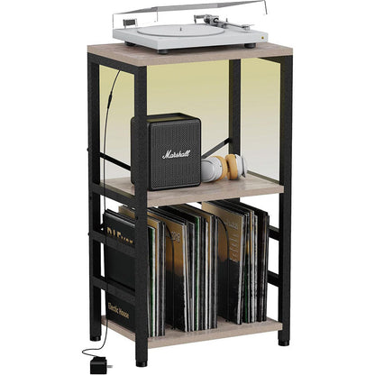 Traditional Vintage Metal Rectangular Side Table With 3 Tiers For Living Room