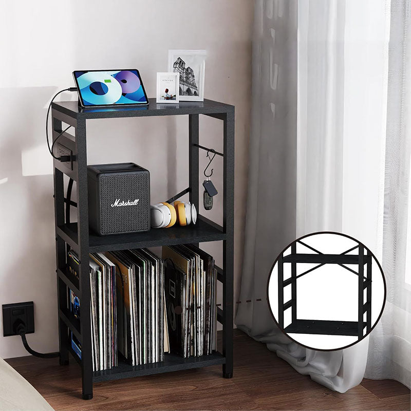 Traditional Vintage Metal Rectangular Side Table With 3 Tiers For Living Room