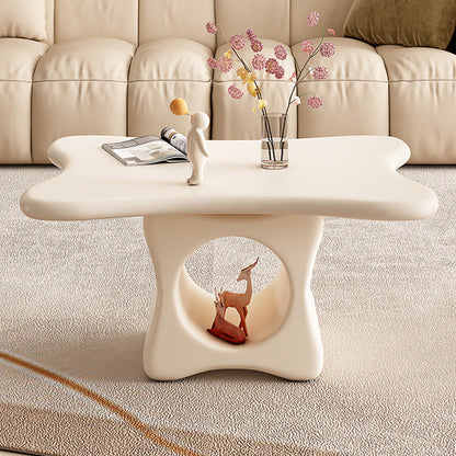 Contemporary Creative Engineered Wood Cloud-Shaped Coffee Table 1-Tier For Living Room