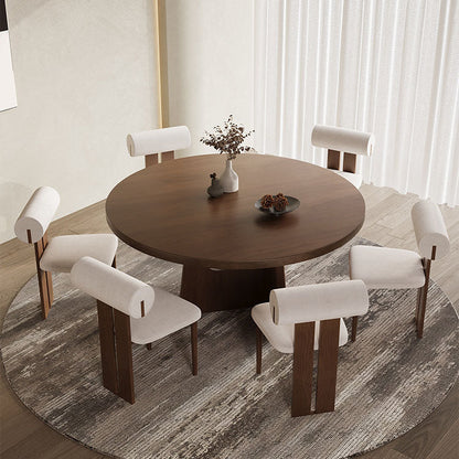 Traditional Vintage Solid Wood Round Hollow Dining Table 1-Tier For Living Room