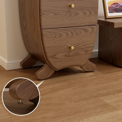 Contemporary Creative Solid Wood Brass Bunny-Shaped Side Table With 5 Drawers For Living Room