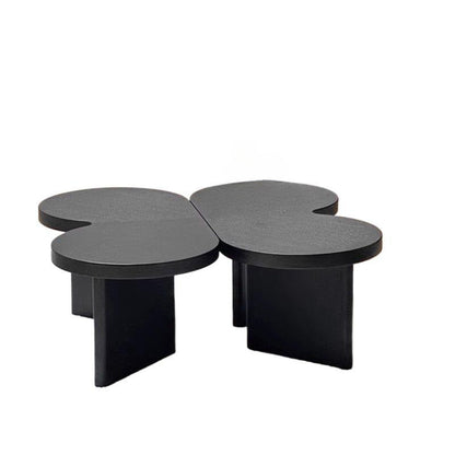 Contemporary Creative Solid Wood Butterfly-Shaped End Table With 1 Tier For Living Room