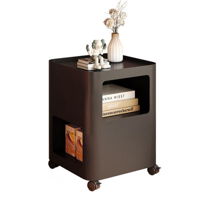 Contemporary Scandinavian Iron Mobile Rectangular Square Side Table 3-Tier For Living Room