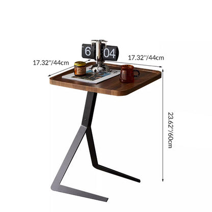 Contemporary Creative Engineered Wood Metal Square Y-Shape End Table 1-Tier For Living Room