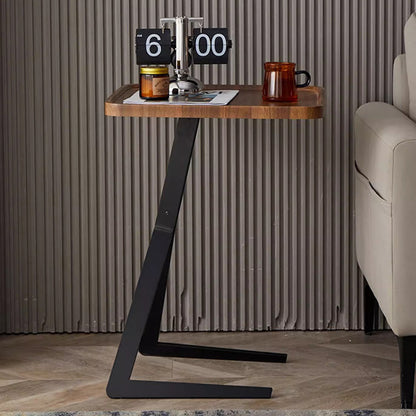 Contemporary Creative Engineered Wood Metal Square Y-Shape End Table 1-Tier For Living Room