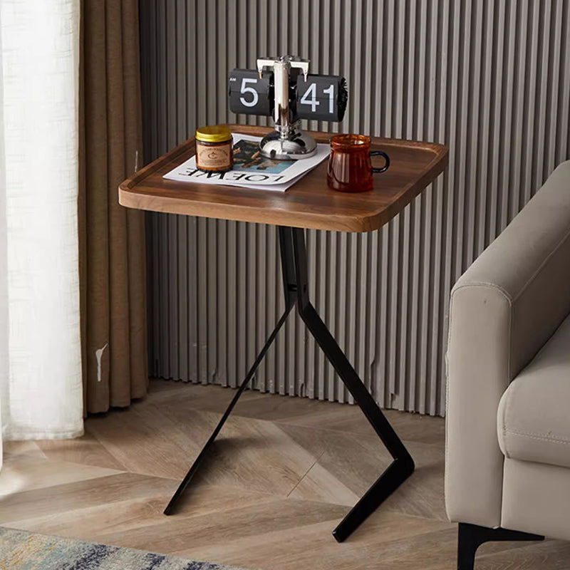Contemporary Creative Engineered Wood Metal Square Y-Shape End Table 1-Tier For Living Room