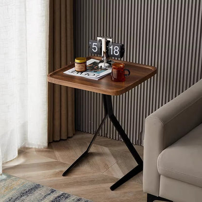 Contemporary Creative Engineered Wood Metal Square Y-Shape End Table 1-Tier For Living Room