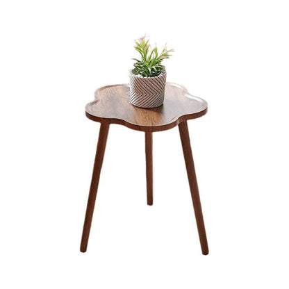 Contemporary Creative Solid Wood Plum Blossom Shape End Table 1-Tier For Living Room