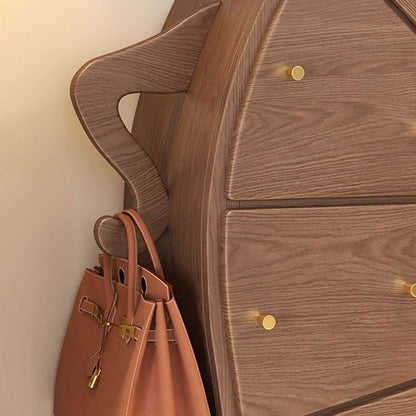Contemporary Creative Solid Wood Brass Robot-Shaped Side Table With 5 Drawers For Living Room