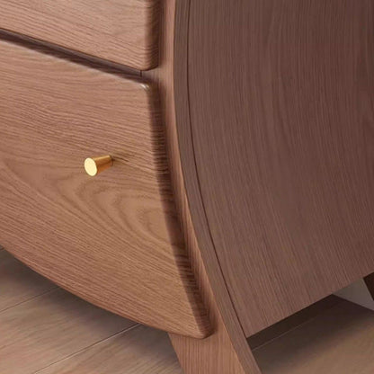 Contemporary Creative Solid Wood Brass Robot-Shaped Side Table With 5 Drawers For Living Room