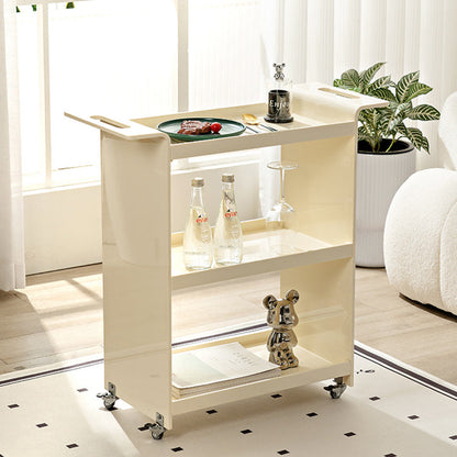 Contemporary Scandinavian PC Mobile Rectangular End Table 3-Tier For Living Room