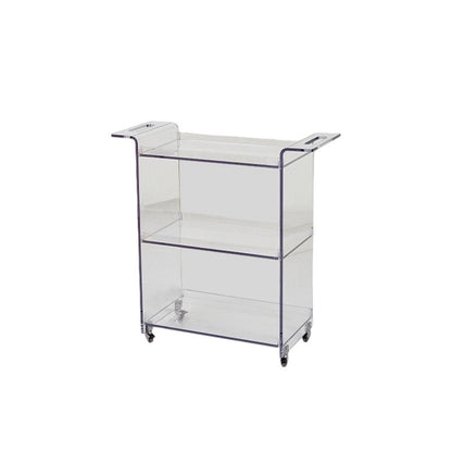 Contemporary Scandinavian PC Mobile Rectangular End Table 3-Tier For Living Room