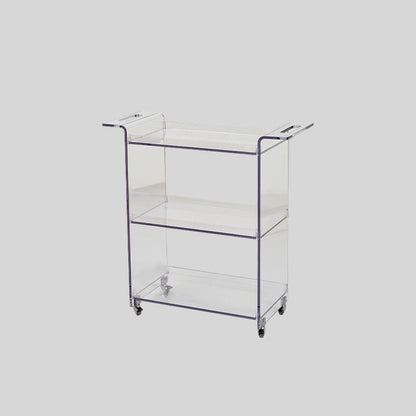 Contemporary Scandinavian PC Mobile Rectangular End Table 3-Tier For Living Room