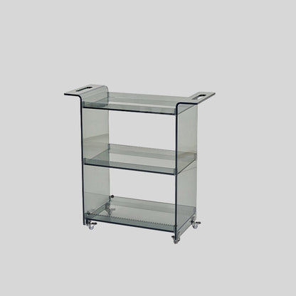 Contemporary Scandinavian PC Mobile Rectangular End Table 3-Tier For Living Room