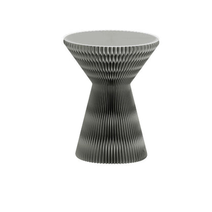 Contemporary Creative Glass Acrylic Kraft Paper Round Cone Coffee Table 1-Tier For Living Room