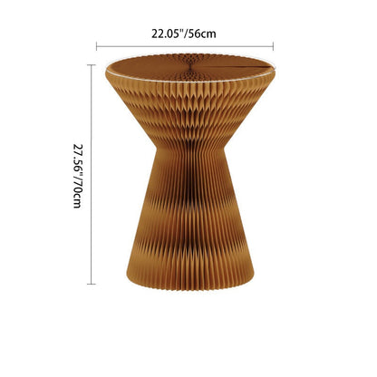 Contemporary Creative Glass Acrylic Kraft Paper Round Cone Coffee Table 1-Tier For Living Room