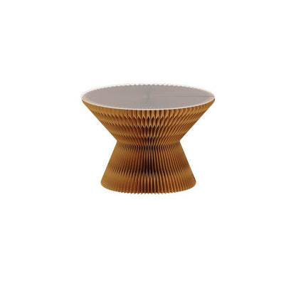 Contemporary Creative Glass Acrylic Kraft Paper Round Cone Coffee Table 1-Tier For Living Room