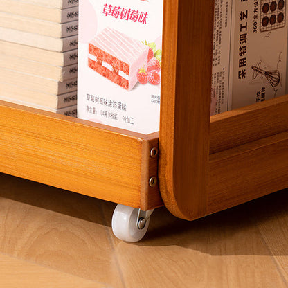Traditional Chinese Bamboo Movable Rounded Square Side Table 2/3-Tier For Living Room