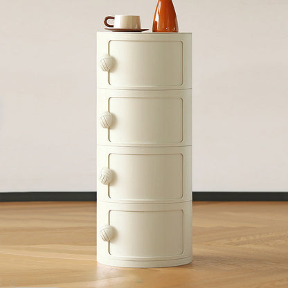 Contemporary Creative ABS Round Barrel Side Table 2/3/4-Storage For Living Room