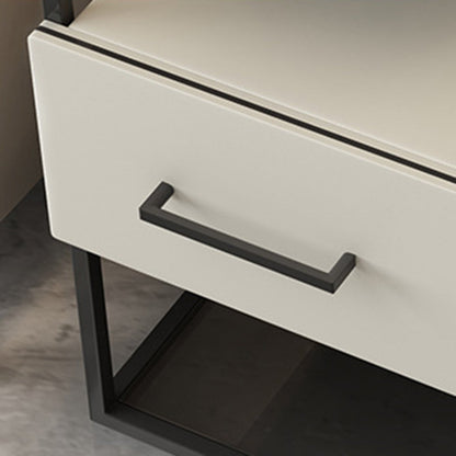 Contemporary Scandinavian Tempered Glass Carbon Steel MDF Rectangular Side Table 3-Tier For Living Room