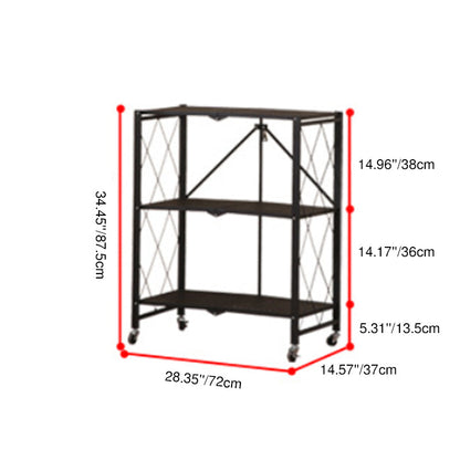 Modern Minimalist Steel Movable Rectangular Storage Shelf 3/4/5-Shelves For Living Room
