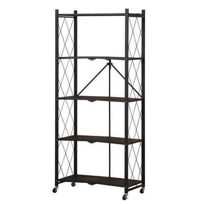 Modern Minimalist Steel Movable Rectangular Storage Shelf 3/4/5-Shelves For Living Room