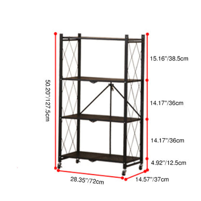 Modern Minimalist Steel Movable Rectangular Storage Shelf 3/4/5-Shelves For Living Room