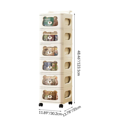 Contemporary Creative PP Movable Bear Square Storage Cabinet 2/3/4/5/6-Cabinets For Living Room