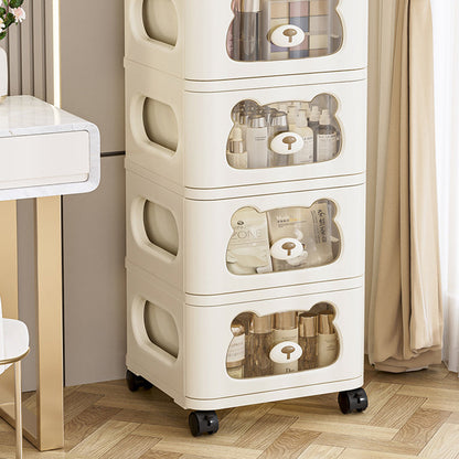 Contemporary Creative PP Movable Bear Square Storage Cabinet 2/3/4/5/6-Cabinets For Living Room