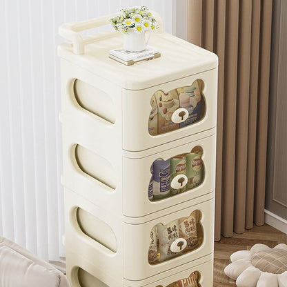 Contemporary Creative PP Movable Bear Square Storage Cabinet 2/3/4/5/6-Cabinets For Living Room