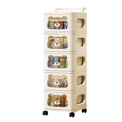 Contemporary Creative PP Movable Bear Square Storage Cabinet 2/3/4/5/6-Cabinets For Living Room