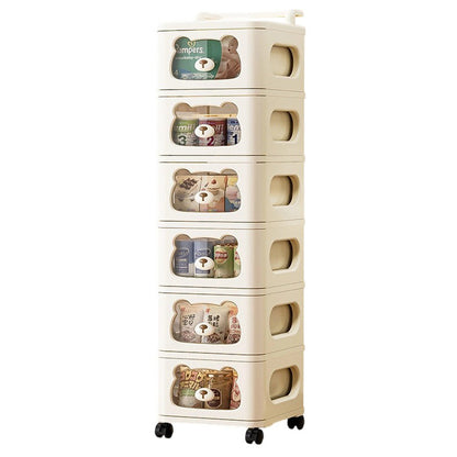 Contemporary Creative PP Movable Bear Square Storage Cabinet 2/3/4/5/6-Cabinets For Living Room