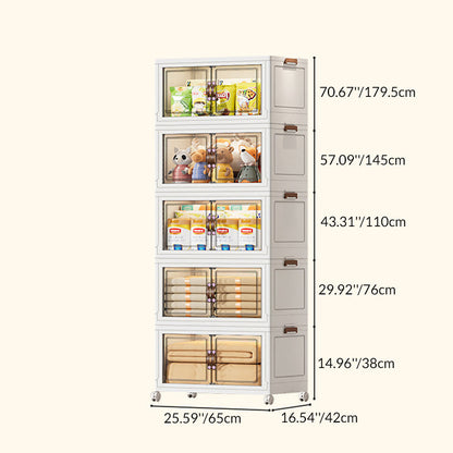 Contemporary Creative PP TPR Textured Square Storage Cabinets 5-Cabinets For Living Room