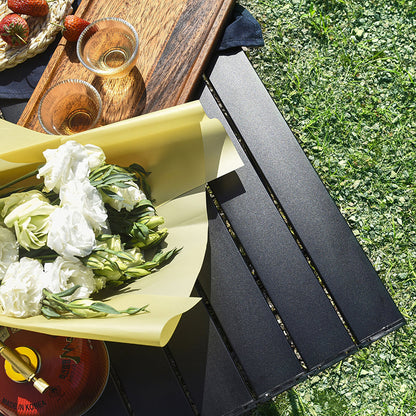 Modern Minimalist Carbon Steel Aluminum Foldable Square Side Table For Outdoor