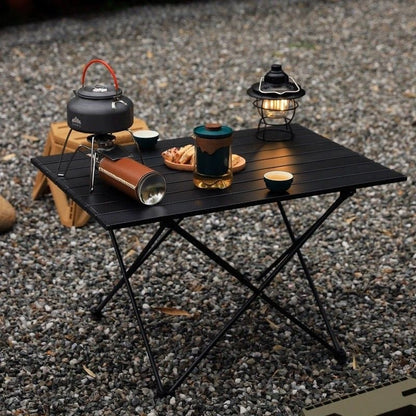 Modern Minimalist Carbon Steel Aluminum Foldable Square Side Table For Outdoor