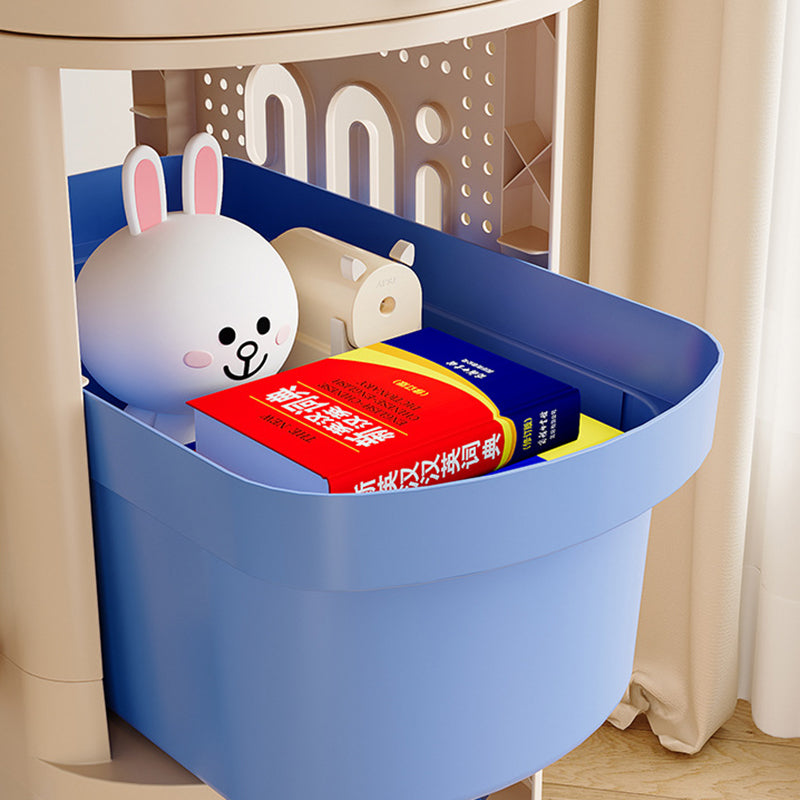 Contemporary Creative Plastic Round Oval Storage Shelf With 2/3 Shelves For Living Room