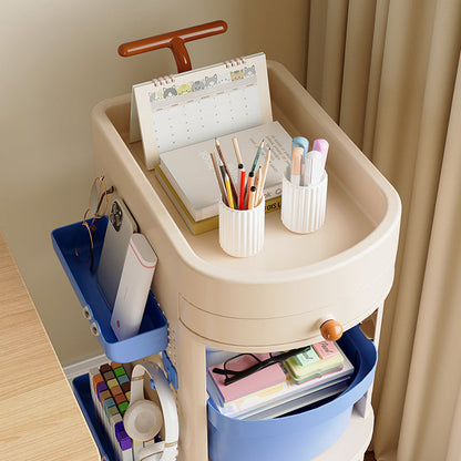 Contemporary Creative Plastic Round Oval Storage Shelf With 2/3 Shelves For Living Room