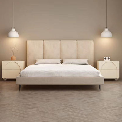 Traditional French Solid Wood Metal Stainless Steel Spherical Rectangular Nightstand With 2 Drawers For Bedroom