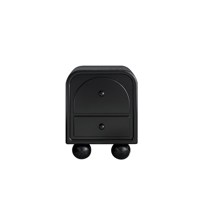 Traditional French Engineered Wood Metal Spherical Square Nightstand With 2 Drawers For Bedroom