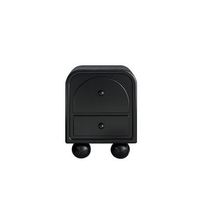 Traditional French Engineered Wood Metal Spherical Square Nightstand With 2 Drawers For Bedroom