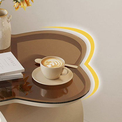 Contemporary Creative Tempered Glass Iron Flower Arch Mobile Side Table 3-Tier For Living Room