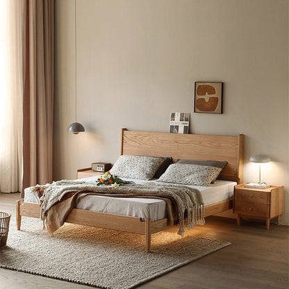 Traditional Japanese Black Walnut Wood Square Cylinder Nightstand With 2 Drawers For Bedroom