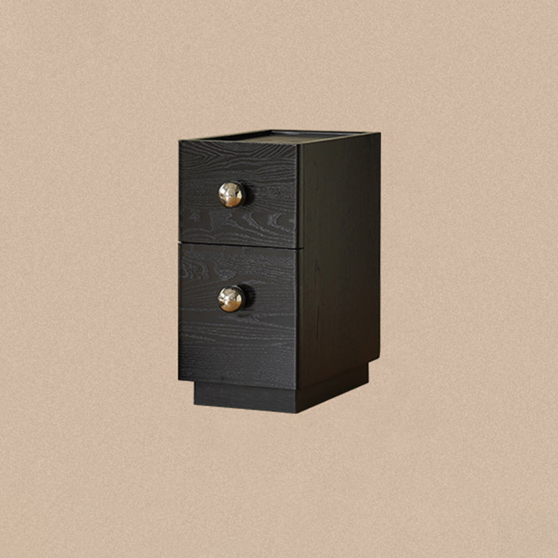 Traditional Vintage Solid Wood Stainless Steel Rectangular Ball Nightstand 2-Tier For Bedroom