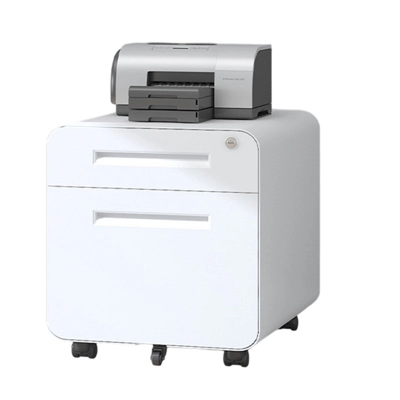 Modern Minimalist Steel Curved Rectangular Storage Cabinet With 2/3 Drawers For Home Office