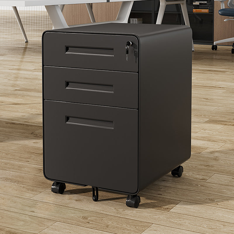 Modern Minimalist Steel Curved Rectangular Storage Cabinet With 2/3 Drawers For Home Office