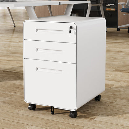 Modern Minimalist Steel Curved Rectangular Storage Cabinet With 2/3 Drawers For Home Office