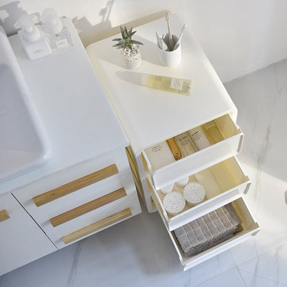 Modern Minimalist PP Mobile Square Nightstand 2/3/4-Drawers For Bedroom